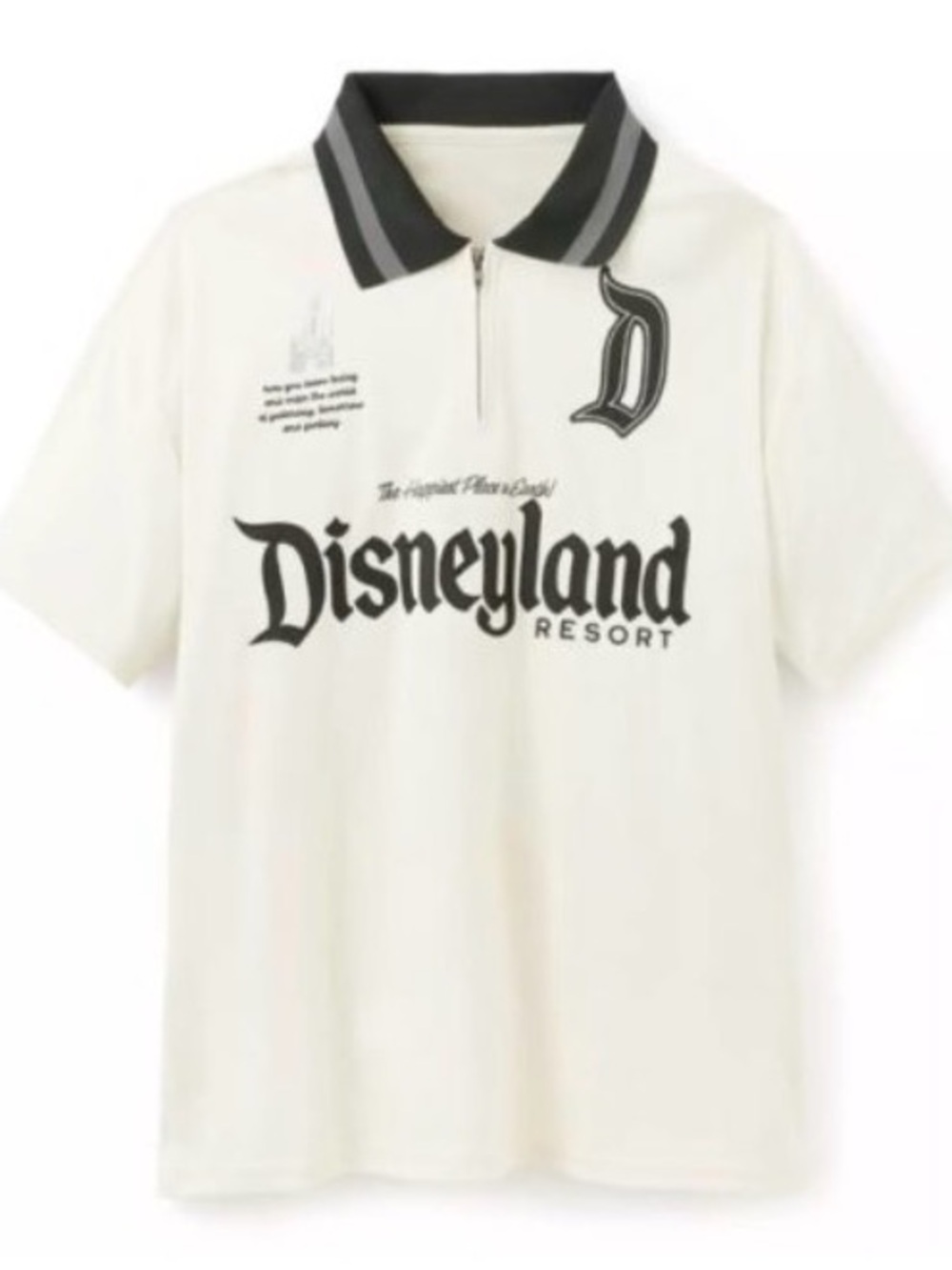 NWT Disney Parks Our Universe Disneyland Resort Cream Quarter Zip Polo Shirt XXL